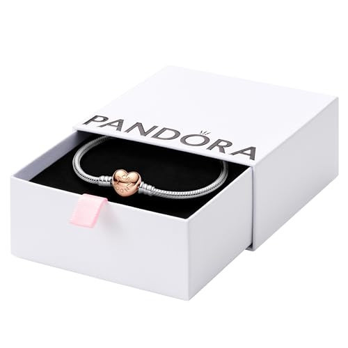 Amazon.com: PANDORA Moments Heart Clasp Snake Chain Bracelet - Compatible Moments Charms - Gift f... | Amazon (US)