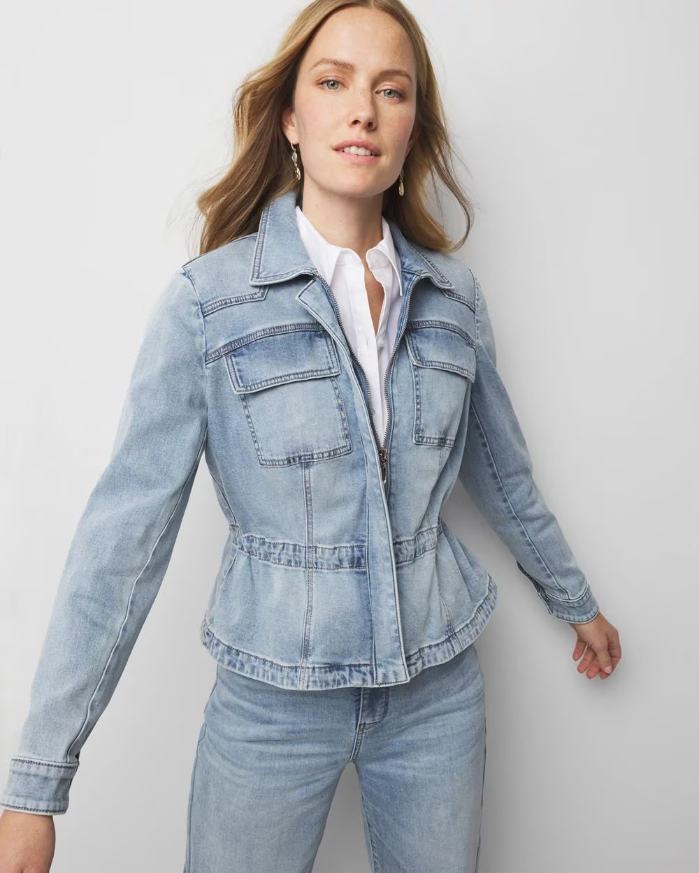 Cinched-Waist Denim Jacket | White House Black Market