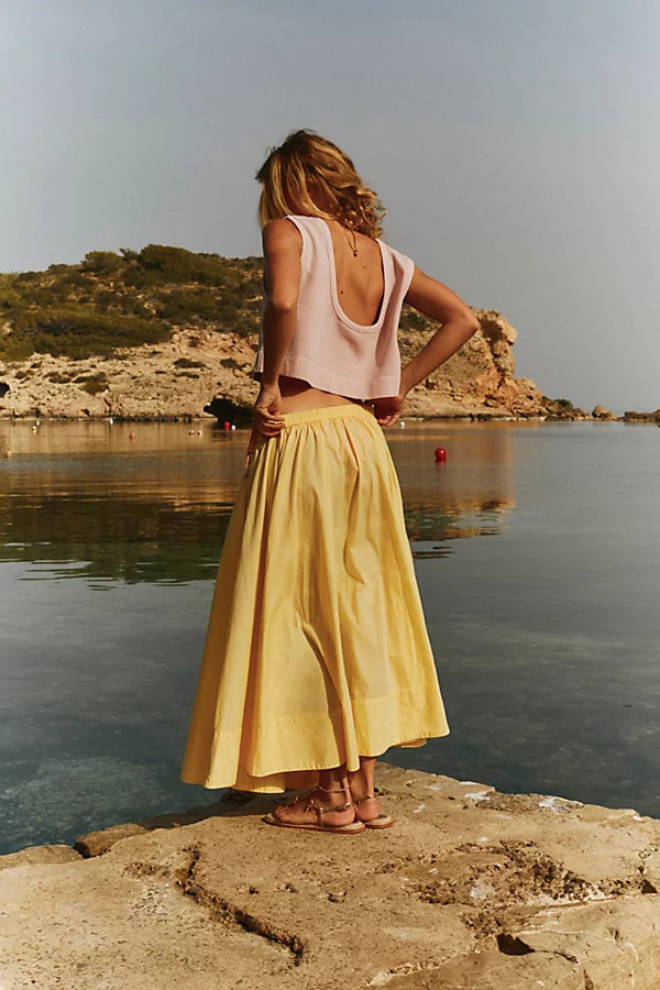 Lowen Midi Skirt by free-est at Free People in Mellow Yellow, Size: Large | Free People (UK)