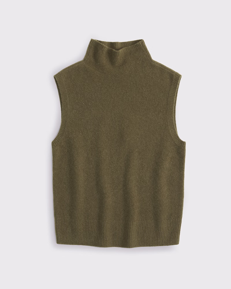 Mockneck Wool-Blend Sweater Shell Top | Abercrombie & Fitch (US)