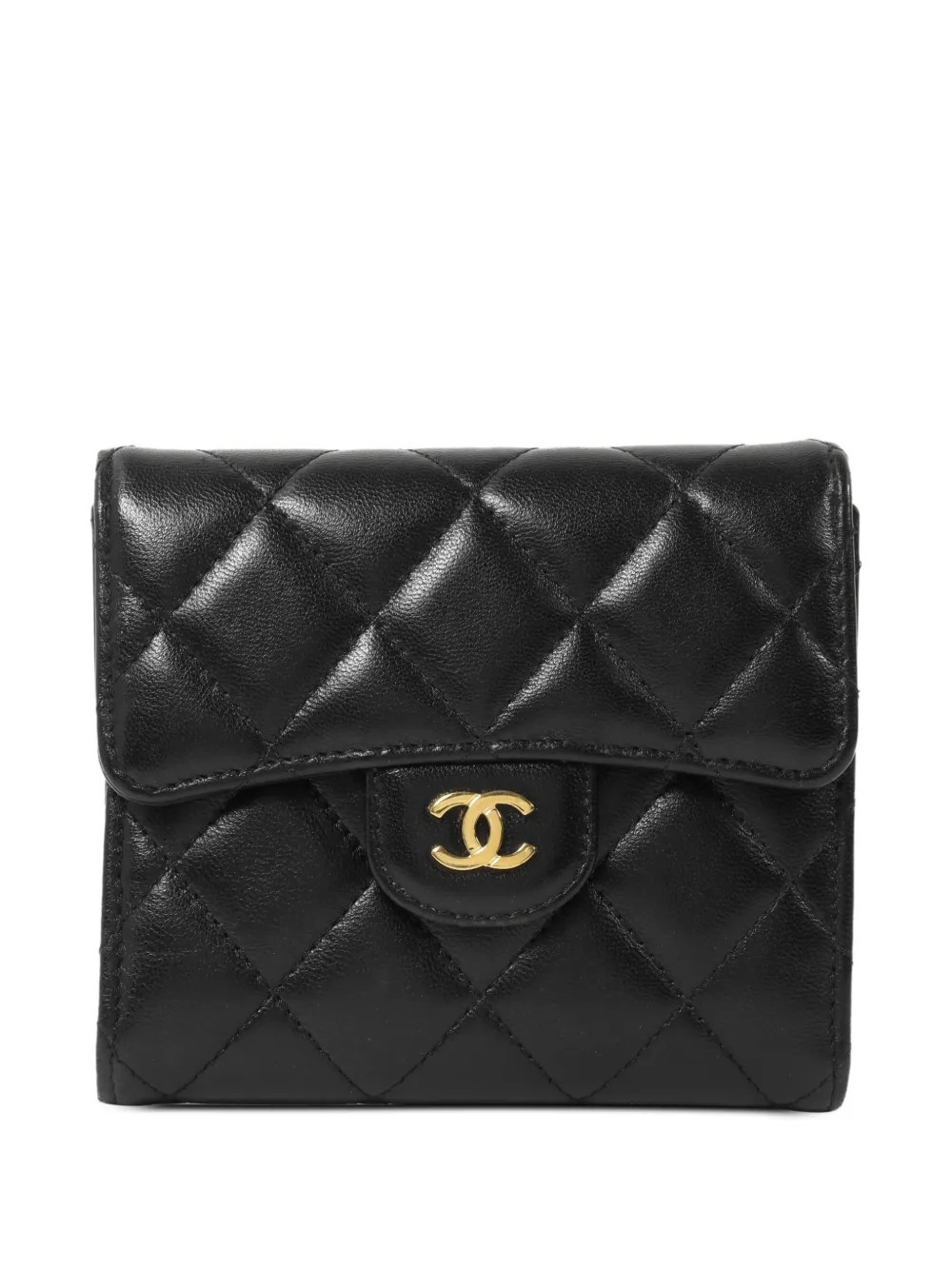 CHANEL Pre-Owned CC turn-lock quilted wallet - Black | Farfetch Global
