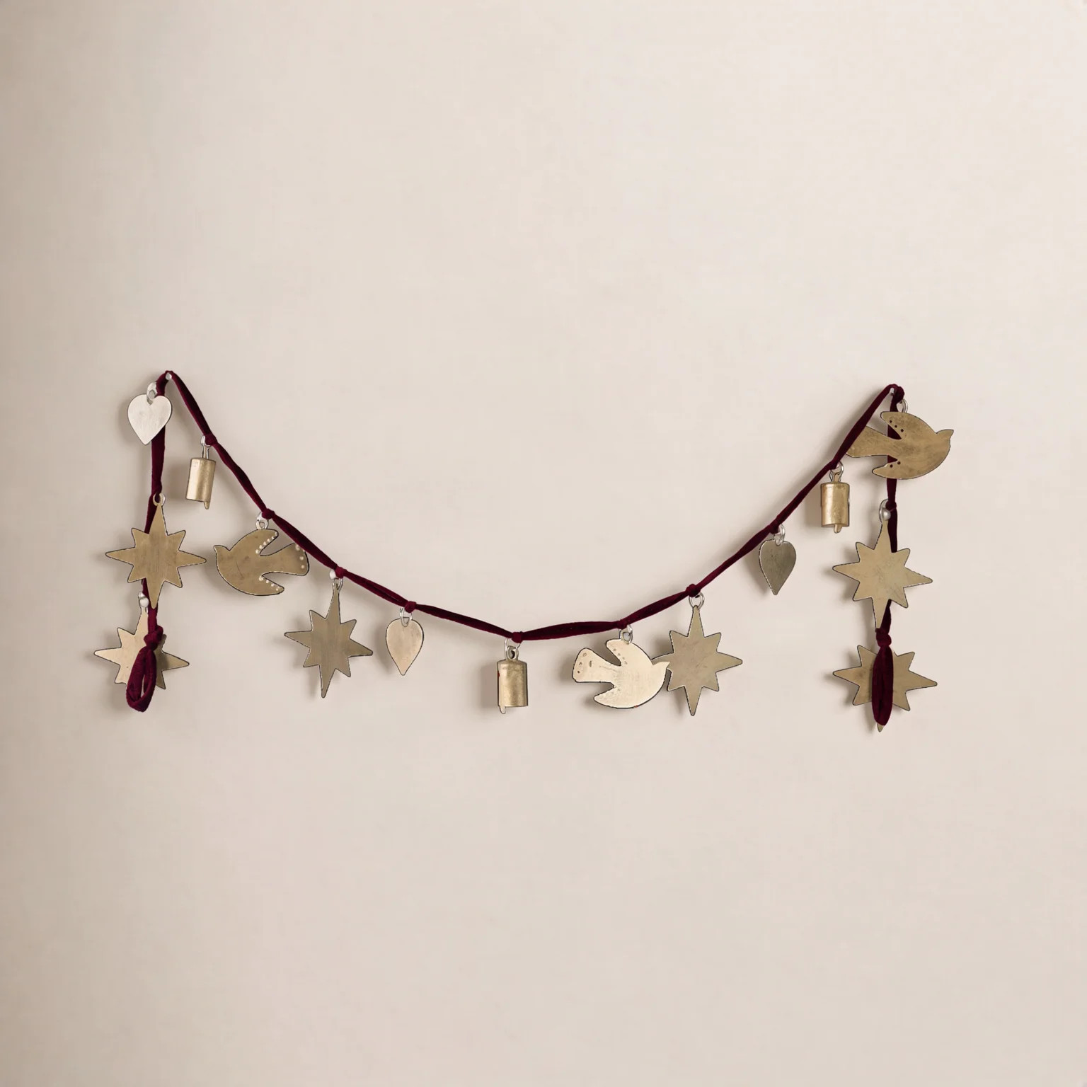 Kalalou Maroon Velvet Christmas Garland Tabletop, Mantel, or Tree Accent 6" H | Wayfair North America