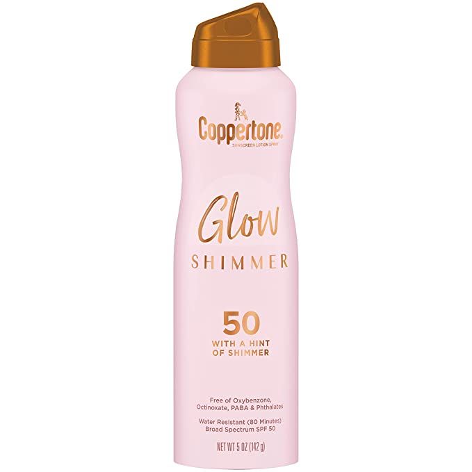 Coppertone Glow with Shimmer Sunscreen Spray SPF 50, Water Resistant Spray Sunscreen, Broad Spect... | Amazon (US)