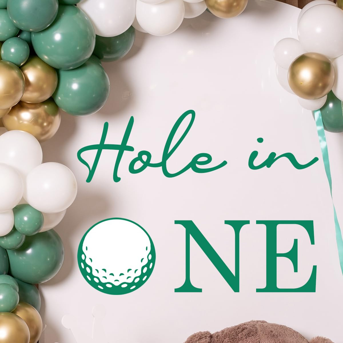 Golf Wall Decal, Hole in One Birthday Backdrop Decals，First Golf Themes Birthday Party Decorati... | Amazon (US)