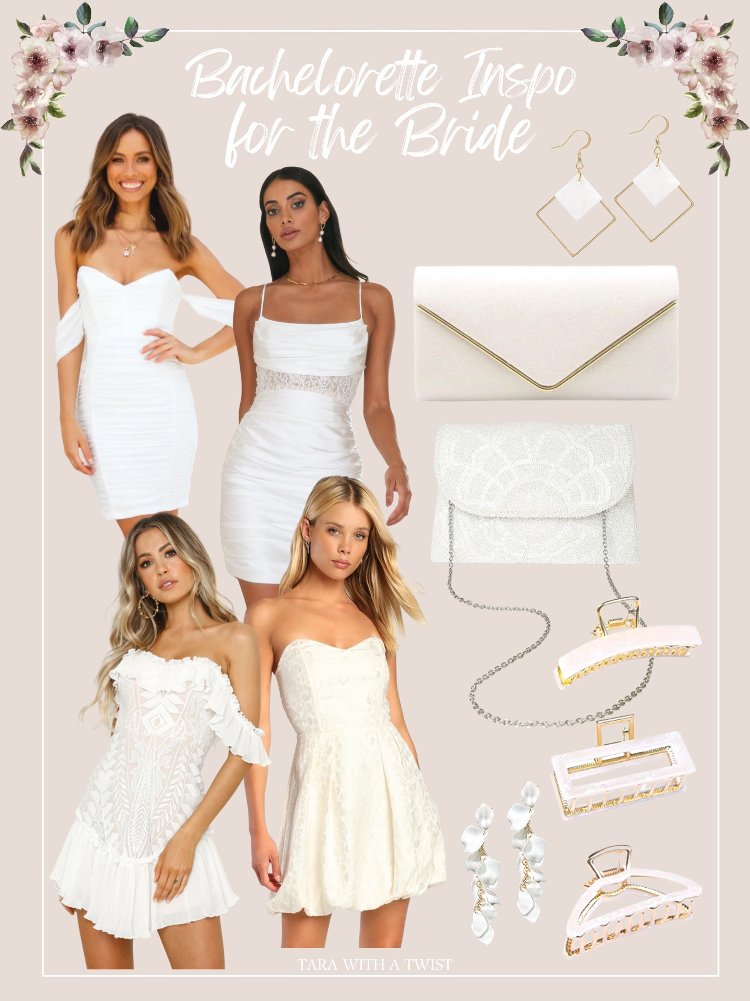 Bachelorette Outfit Ideas for the Bride! 

Check out my Bride Collection for more shopping inspo!

White Dress. Bachelorette Party. Bachelorette Outfit. White Clutch. White Earrings. White Hair Clips. Bridal Hair Accessories. For the Bride. Bride Outfits. Bride Accessories. 

#LTKstyletip #LTKwedding