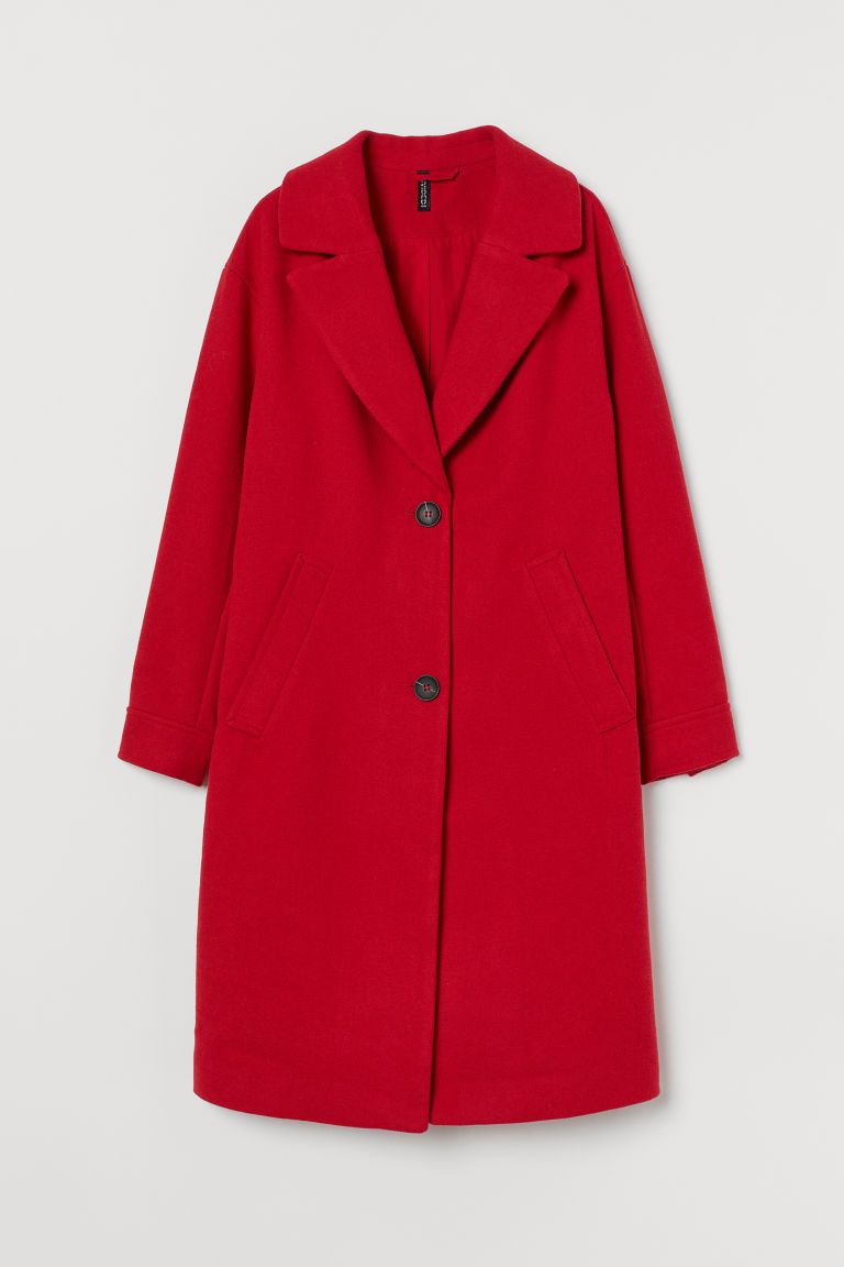 H & M - Wool-blend Coat - Red | H&M (US)