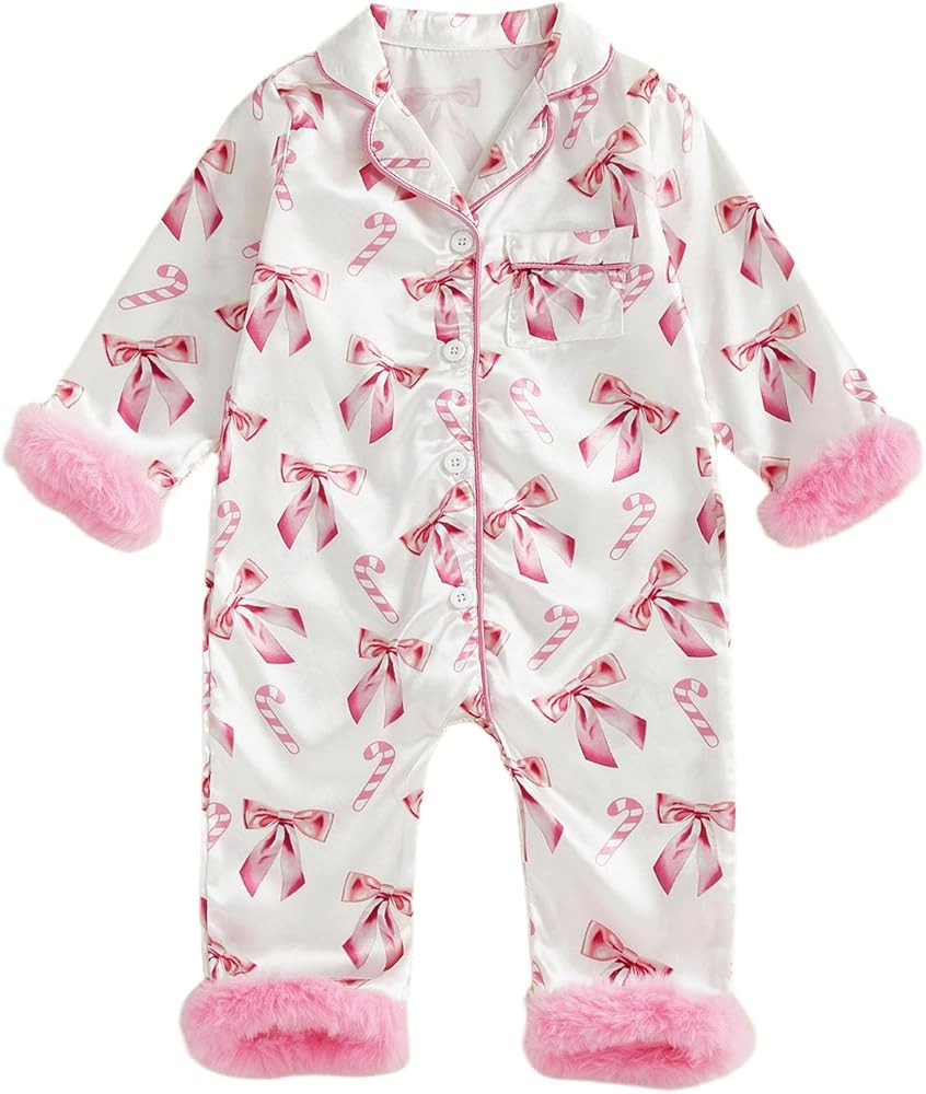 Baby Girl Valentines Day Pajamas Newborn Heart Feather Trim Nightgown Jumpsuit Romper Cute Infant... | Amazon (US)
