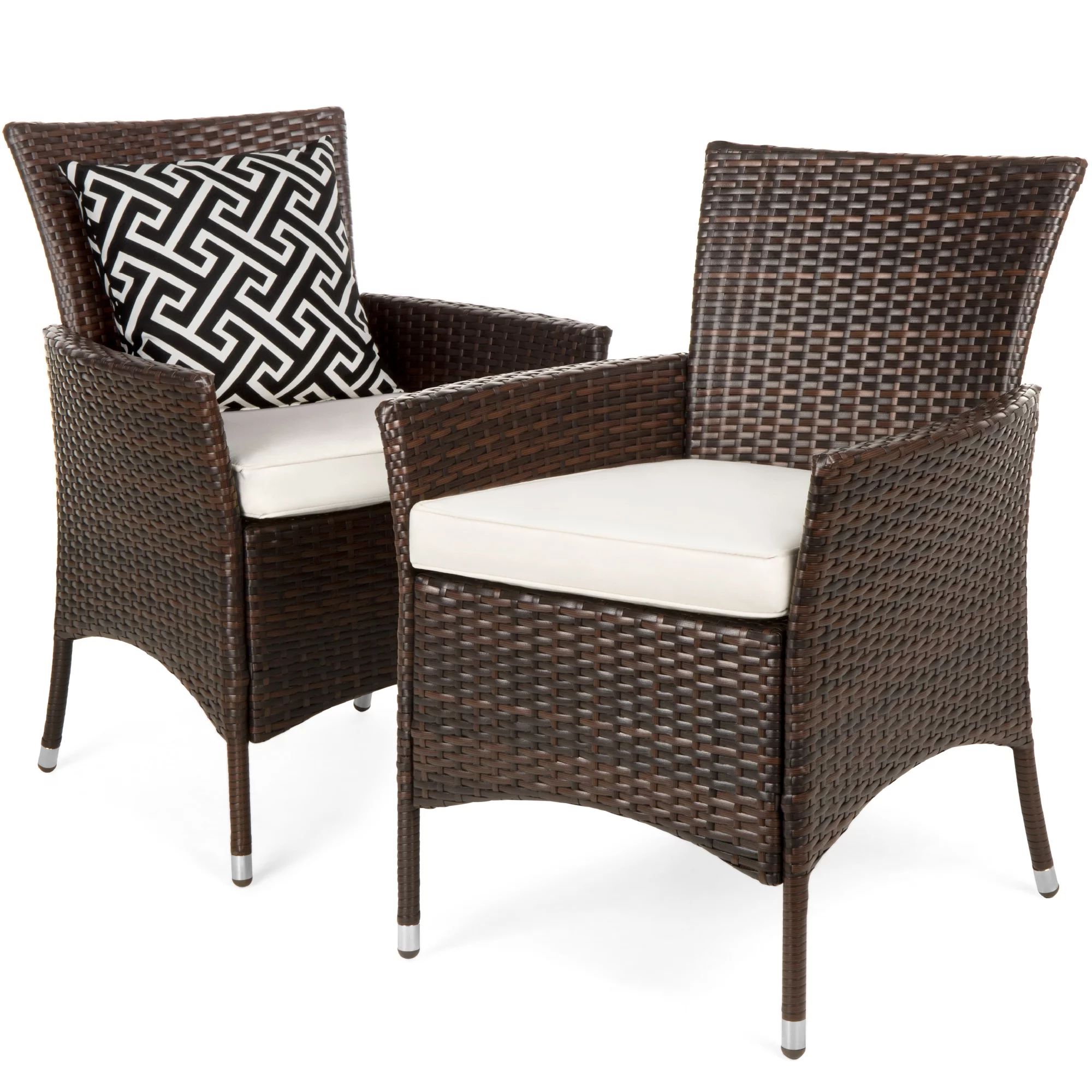 Best Choice Products Set of 2 Modern Contemporary Wicker Patio Furniture Dining Chairs w/ Water-R... | Walmart (US)