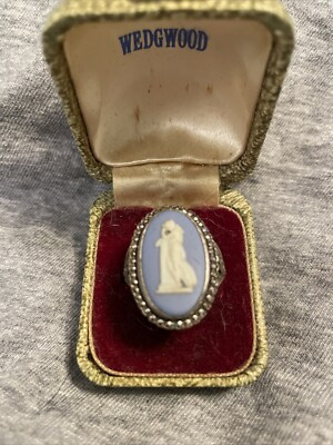 Vintage Wedgwood Blue Jasperware Ring In Box - Sterling Silver 925 - SZ 7 | eBay | eBay US