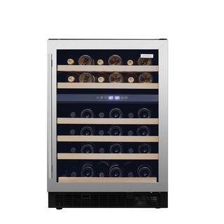 Dual Zone 24 in. Built-in 51-Bottle Wine Cooler in Stainless Steel | The Home Depot