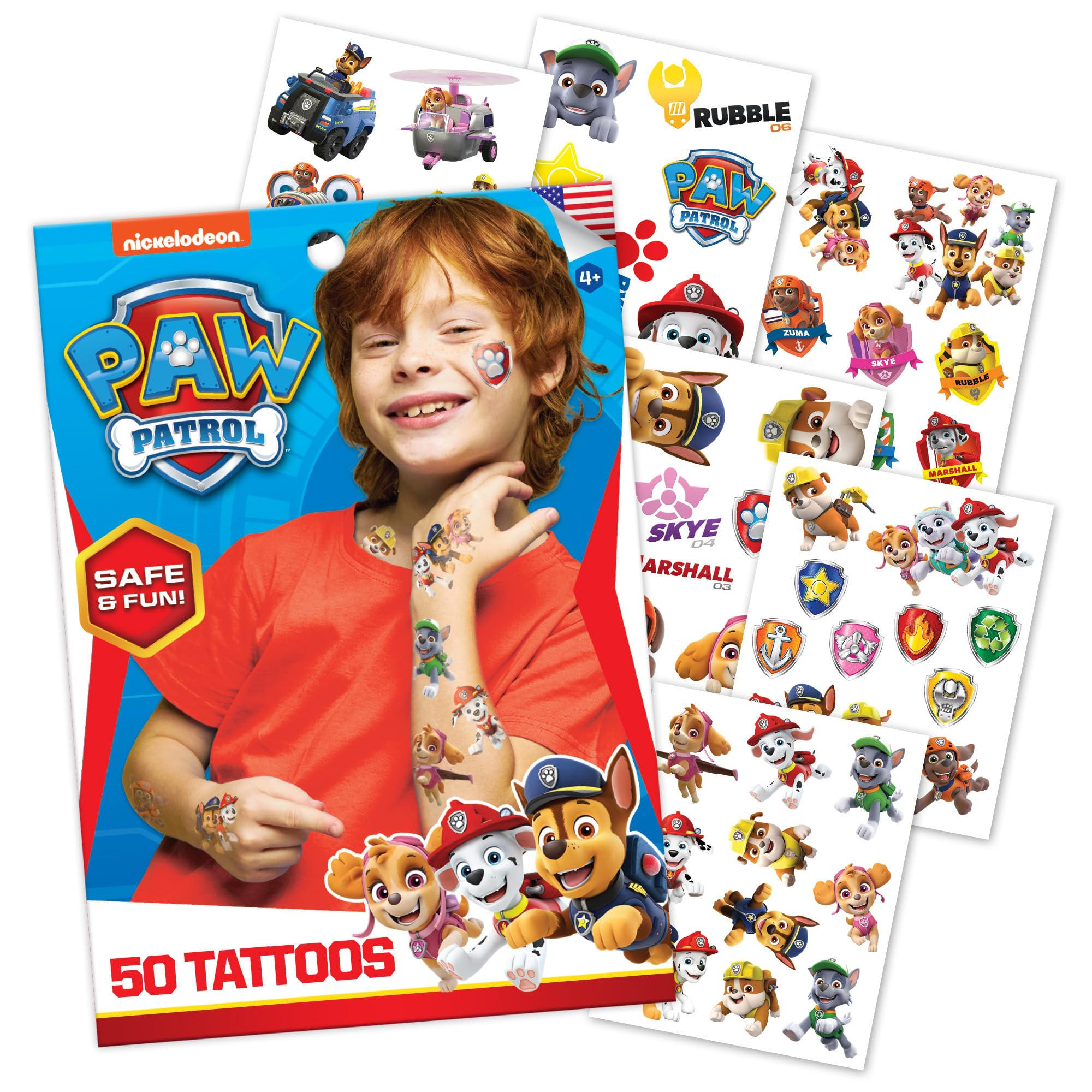 Paw Patrol Temporary Tattoos for Kids (50 pack). Made in the USA w Certified Safe Ink. Birthday P... | Amazon (US)