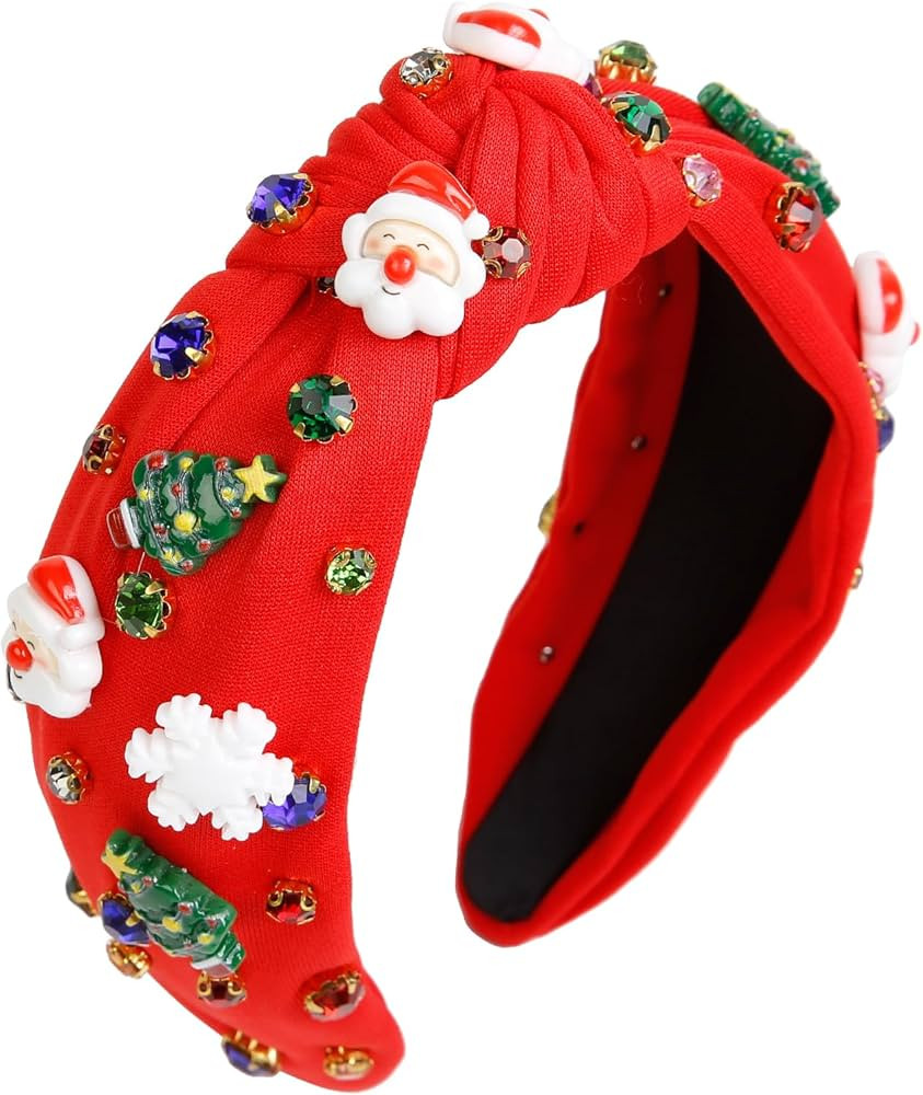 Tobeffect Chritsmas Headband for Women Girls, Cute Knotted Headbands Non Slip Christmas Ornaments... | Amazon (US)