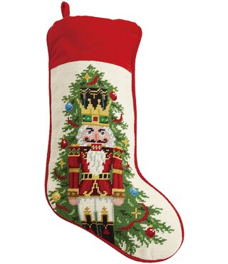 Peking Handicraft Nutcracker Christmas Tree Needlepoint Holiday Stocking | Dillard's | Dillard's