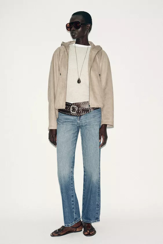 FAUX SUEDE HOODED BOMBER JACKET | Zara US