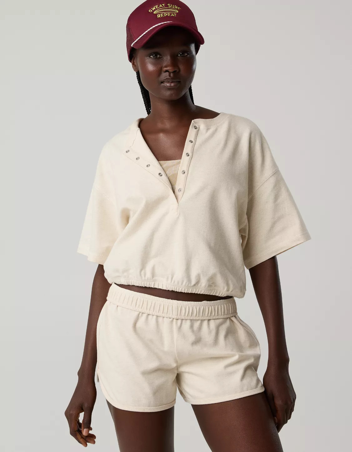 OFFLINE By Aerie Pique Henley Short Sleeve T-Shirt | Aerie