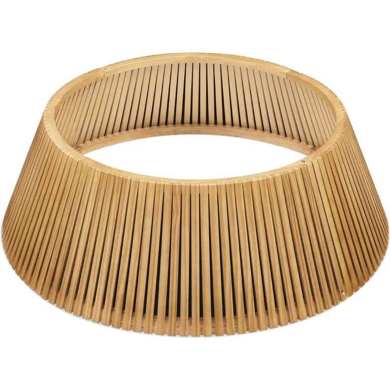 Best Choice Products 42in Wood Slatted Christmas Tree Collar - Natural | Walmart (US)