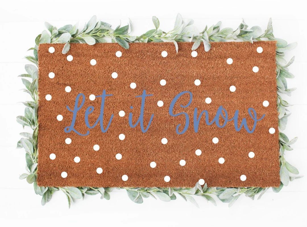 Let it snow Doormat | Christmas Doormat | Cute Doormat | Holiday Doormats | Christmas Decor | Far... | Etsy (US)