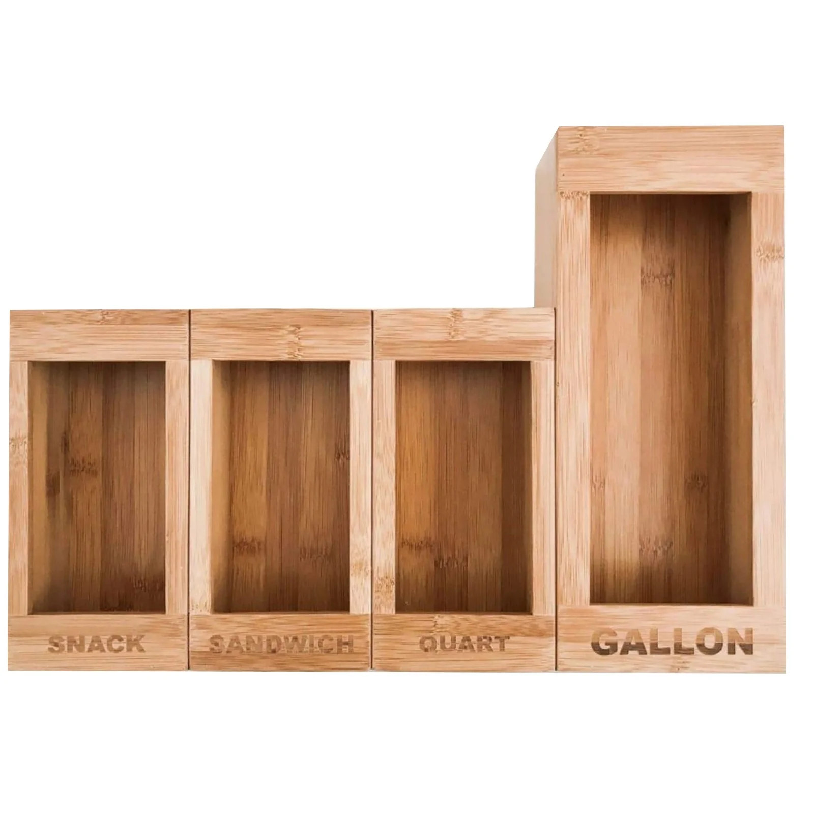 MIARHB Food Storage Bag Holders – Premium Moso Bamboo Kitchen Drawer Organizer Compatible (4 Pi... | Walmart (US)