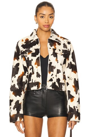 Leah Cow Print Jacket | Revolve Clothing (Global)