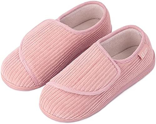 LongBay Womens Adjustable Slippers Memory Foam Cozy Wide Diabetic House Shoes Edema Orthopedic Ne... | Amazon (US)