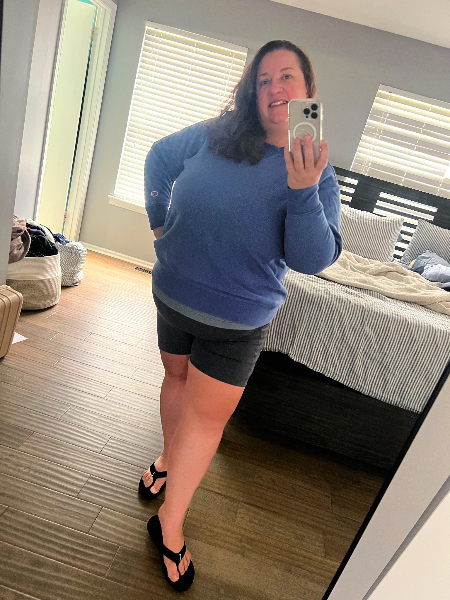 Early morning Vet appointment for my foster pup this morning. Opted for a comfortable crew neck (Champion from Target size XL) and compression running shorts from Girlfriend Collective  

#LTKPlusSize #LTKStyleTip #LTKFindsUnder100
