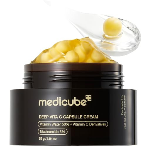 medicube Deep Vitamin C Golden Capsule Face Moisturizer - Liposome Capsules For Wrinkles, Skin Radiance - Transparent Gel for Glow Hydration - Korean Skin Care 1.94 oz | Amazon (US)