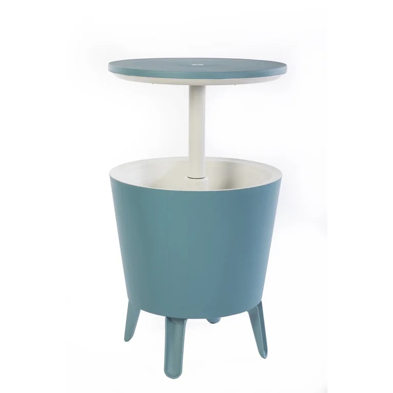 Keter Modern Cool Bar and Side Table Outdoor 2 in 1 Table and Bar Patio Furniture, Teal | Walmart (US)