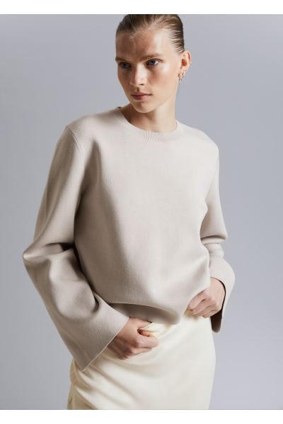 Knitted Jacquard Sweater - White/Black Striped - Ladies | H&M GB | H&M (UK, MY, IN, SG, PH, TW, HK)