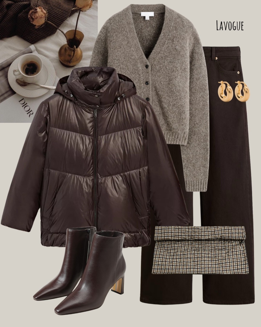 Warm tones, cool days 🤎
Bundled up in a brown puffer with a taupe alpaca-blend cardigan, brown jeans, and booties — finished with an oversized plaid clutch for a cozy-chic touch. Effortless neutrals for crisp fall days 🍂
#LTKFallStyle #NeutralOutfits #CozyLayers #FallFashion #Cardigan #PufferJacket #Boots

#LTKSeasonal #LTKShoeCrush #LTKWorkwear