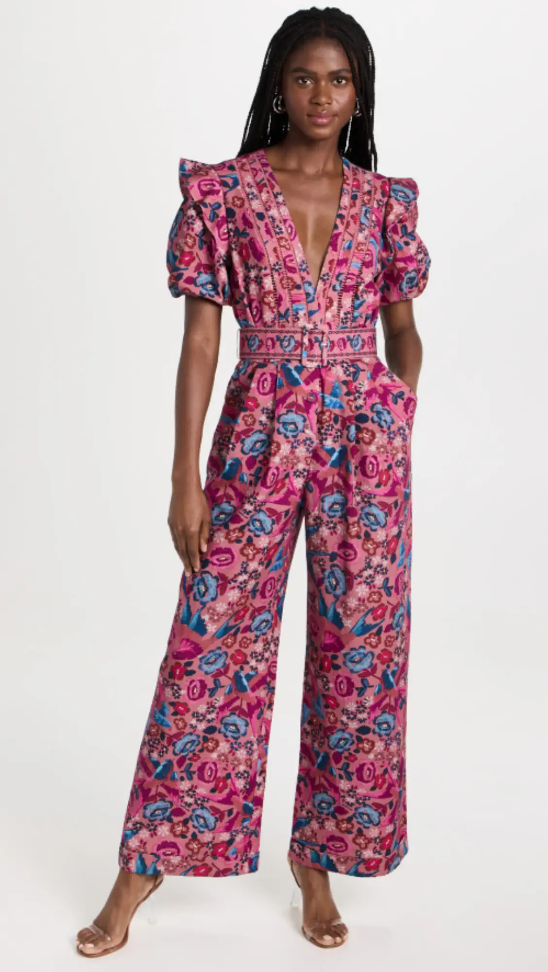 Floral Birds Blush Jumpsuit | Shopbop