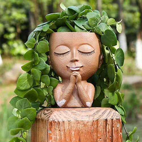ZJ Whoest Face Planters Pots Succulent Flower Pot Cute Head Planter - for Indoor Outdoor Plants | Amazon (US)