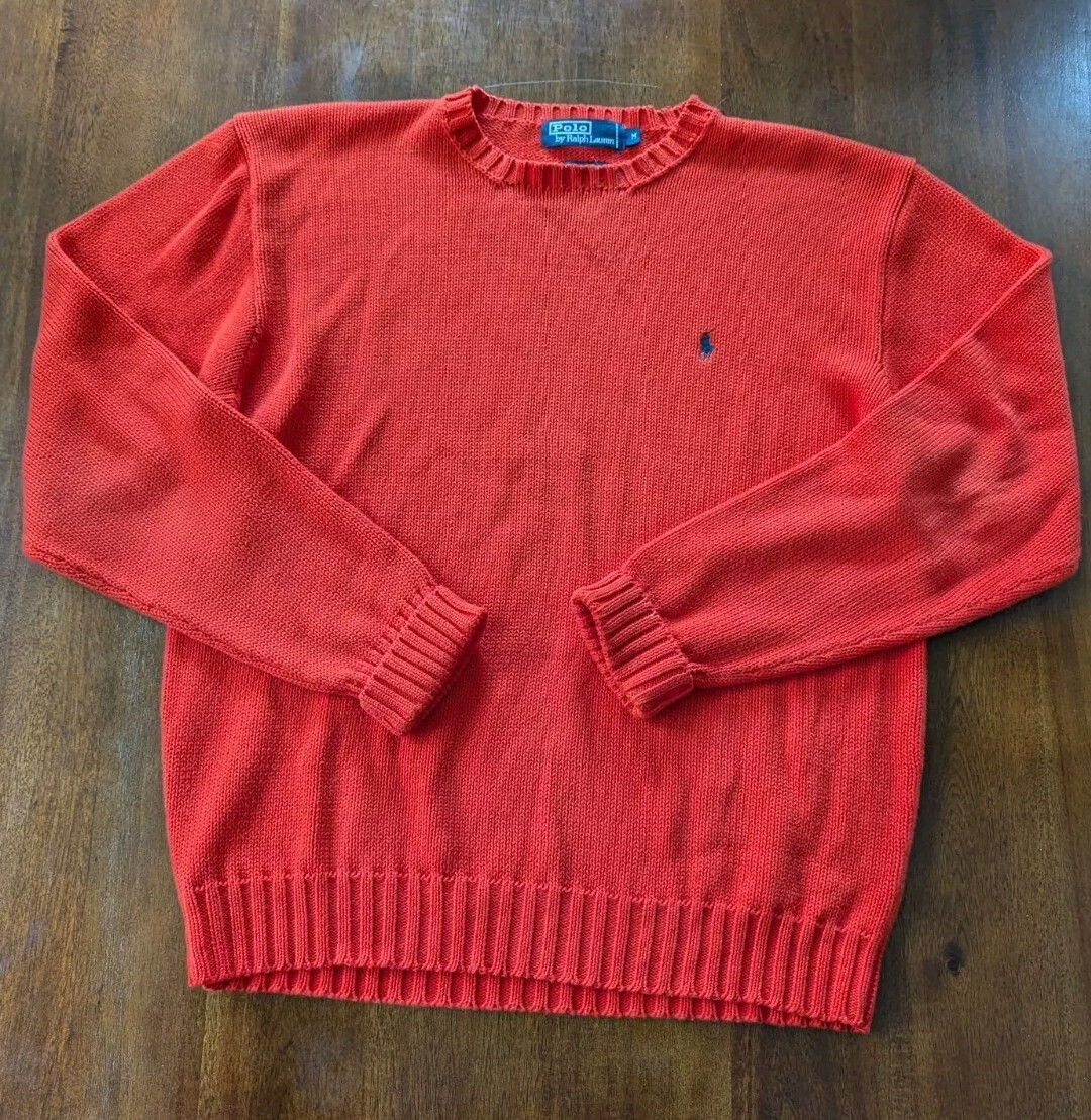 Polo Ralph Lauren Crew Neck Pullover Sweater Men's Size M Medium Orange Fall  | eBay | eBay US