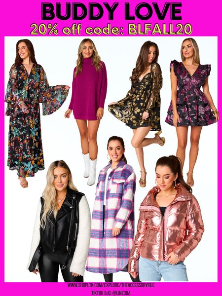 20% off select styles at Buddy Love

Holiday dresses, party dress, wedding guest dress, New Year’s Eve dress, long shacket, metallic puffer jacket, moto jacket, deal of the day, date night look, holiday looks, holiday outfits, winter outfits, fall outfits, fall jacket, winter jacket, shirt jacket, floral sequin dress, maxi dress, cocktail dress 

#LTKHoliday #LTKsalealert #LTKunder100