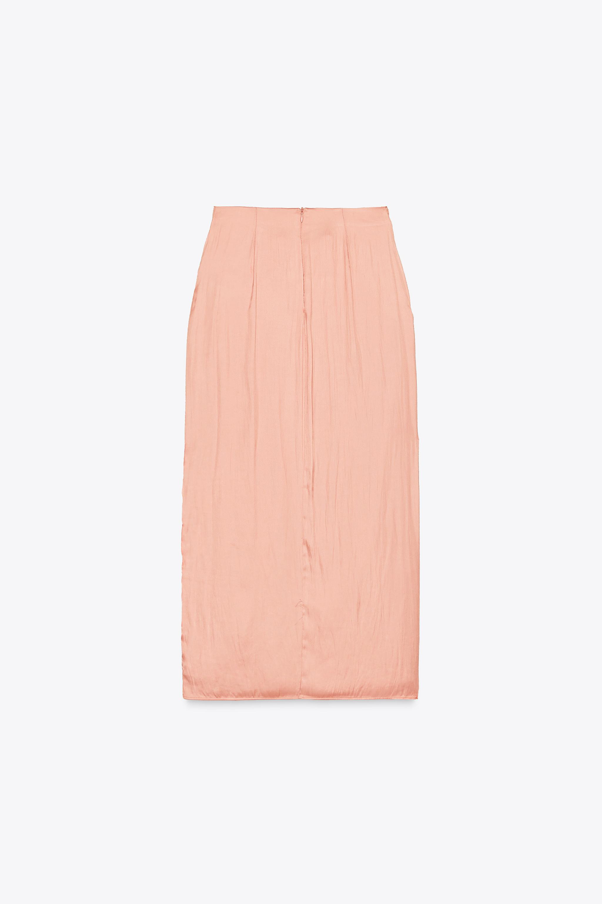 SATIN MIDI SKIRT WITH GOLD APPLIQUÉ | Zara US