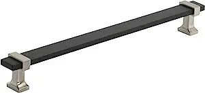 Amerock | Cabinet Pull | Brushed Matte Black/Satin Nickel | 8-13/16 inch (224 mm) Center to Cente... | Amazon (US)