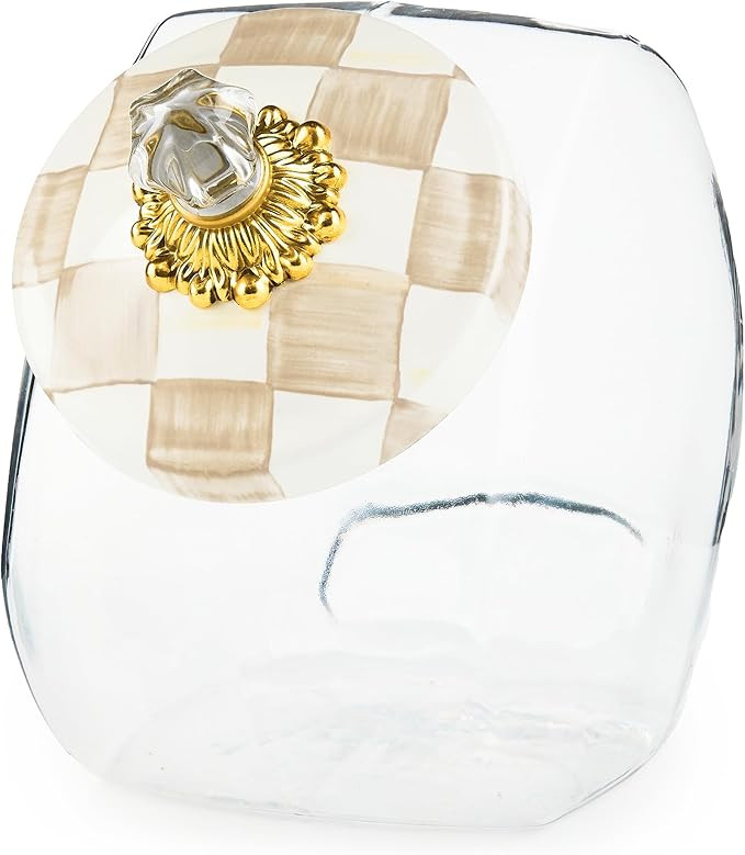 MACKENZIE-CHILDS Cookie Jar with Enamel Lid, Large Glass Treat Jar or Kitchen Jar, 1-Gallon Capac... | Amazon (US)