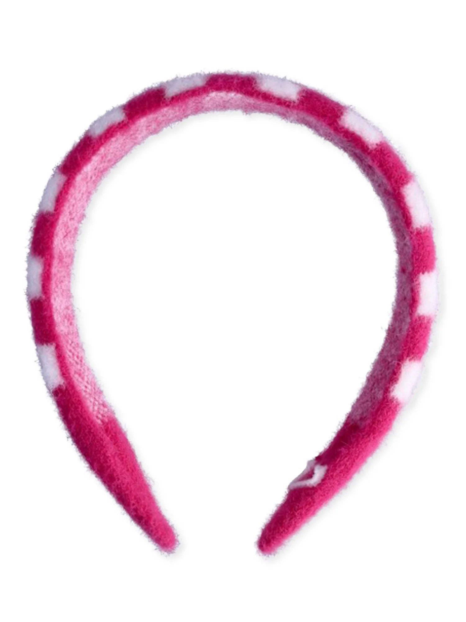 No Boundaries Women's Soft Checkered Headband, Pink Pink | Walmart (US)