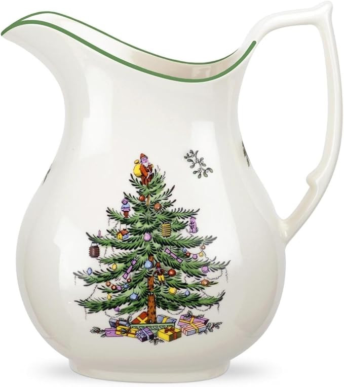 Spode Christmas Tree Pitcher - Festive 36 Ounce Fine Porcelain Jug for Holidays - Ideal for Cockt... | Amazon (US)