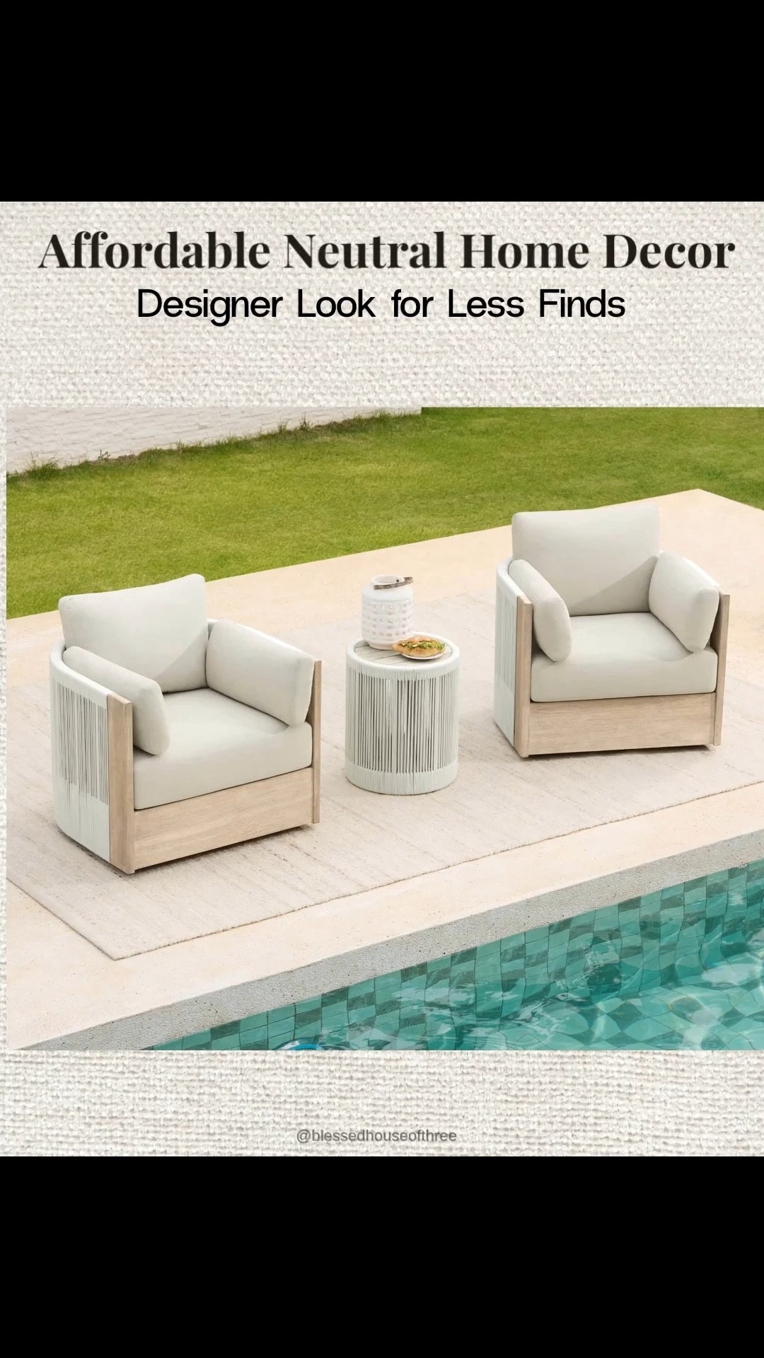 Affordable neutral outdoor living finds that give a designer look for less. Sharing neutral patio furniture, solar string lights, a storage accent table and patio decor pieces that instantly elevate a backyard, patio or outdoor living space for spring and summer entertaining. These affordable patio furniture finds create the look of high end outdoor furniture without the designer price. Perfect if you’re refreshing your patio, backyard seating area or outdoor lounge space for the new season. These Look for less outdoor furniture finds are on point. Follow me on LTK for daily fashion, home decor and Amazon finds.

#LTKSaleAlert #LTKSeasonal #LTKHome