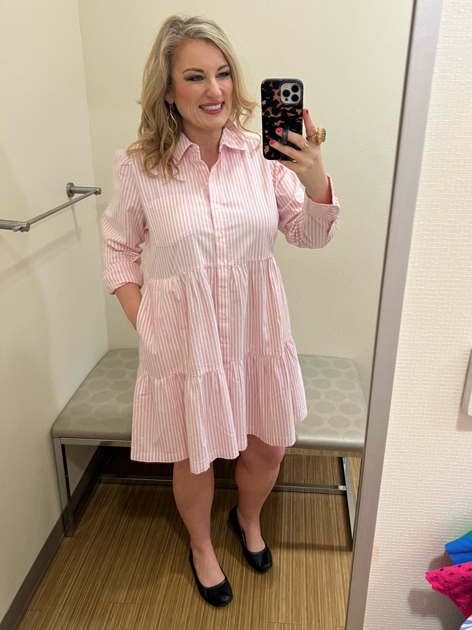Pink striped shirt dress.

I’m wearing a large.

Roomy fit. 

#LTKOver40 #LTKFindsUnder50 #LTKMidsize