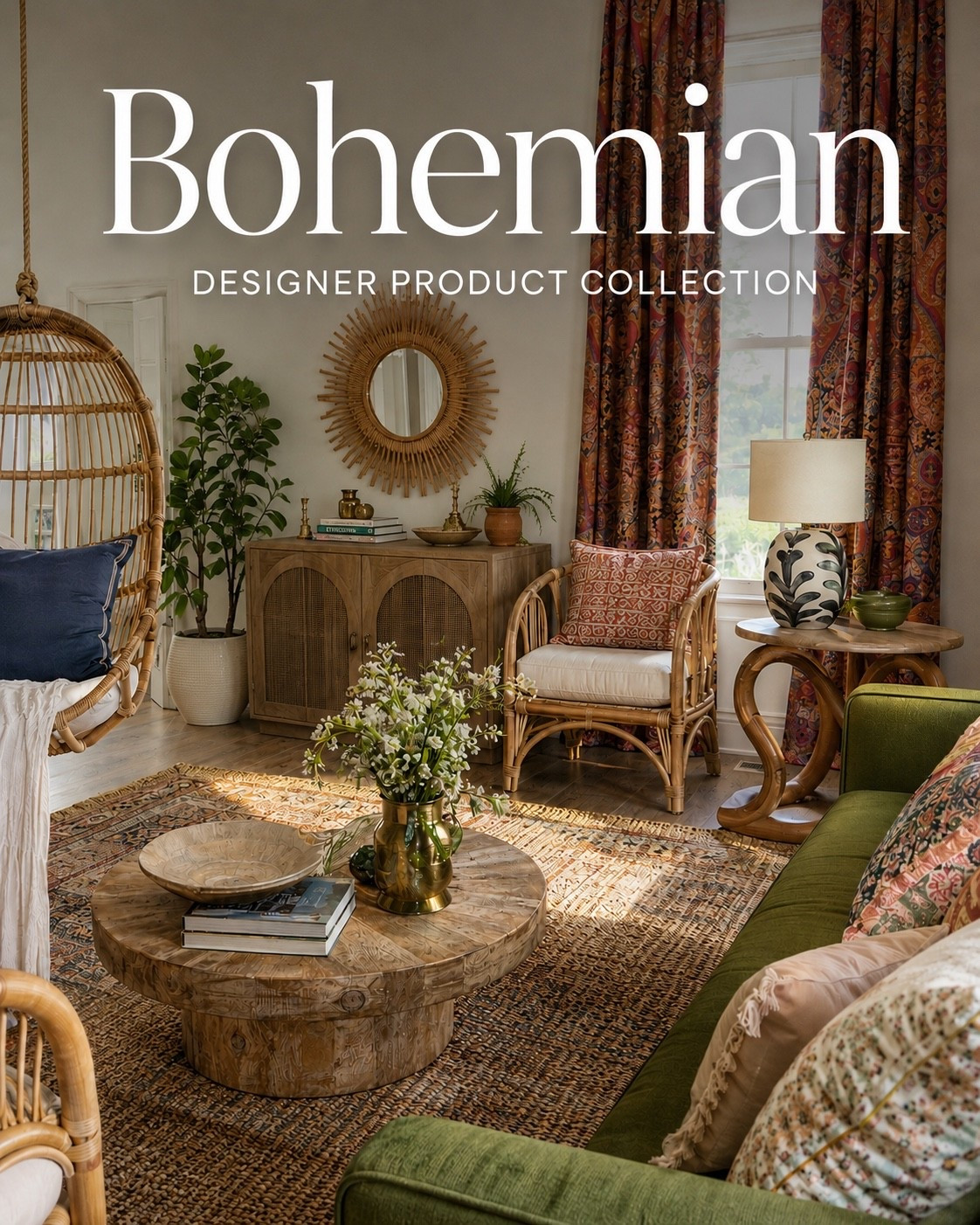 Shop the Bohemian Collection in our LTK profile.

A collected mix of rattan, warm wood, vintage-inspired patterns, earthy greens, and artisan-style accents gives this room that relaxed bohemian feel without looking messy or overdone.

#LTKHome #LTKFinds #BohemianDecor #BohoHome #BohoLivingRoom #EclecticHome #RattanDecor #VintageInspiredDecor #WarmWoodTones #EarthyInteriors #DesignerProductCollection #HomeDecorStyle #MicklerCo