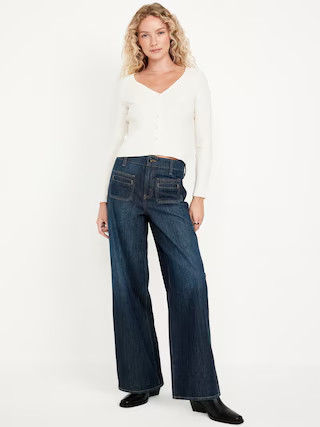 High-Waisted Baggy Wide-Leg Trouser Jeans | Old Navy (US)