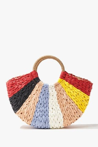 Colorblock Basketwoven Tote Bag | Forever 21 (US)