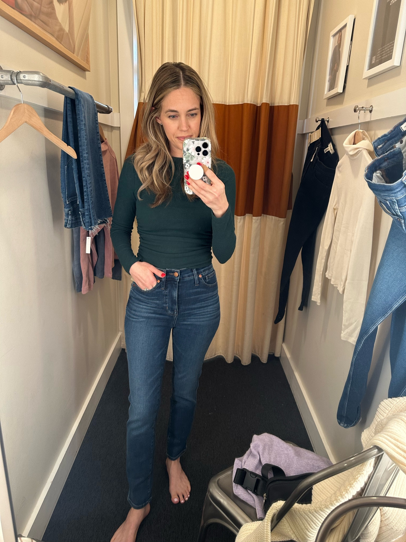 I would size up in the top, it has side ruching— so cute! Denim in the stovepipe style. Everything is 50% off!

#LTKHoliday #LTKCyberWeek #LTKstyletip