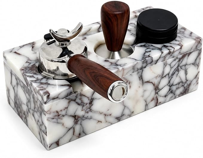 Natural Marble Espresso Tamping Station, Solid Coffee Tamper Stand with Portafilter Holder, Stone... | Amazon (US)