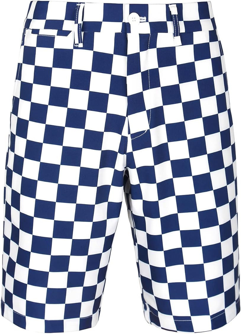 Men's Golf Shorts Khaki Stretch Tech Light Relaxed Fit Plaid Quick Dry Twill Short | Amazon (US)