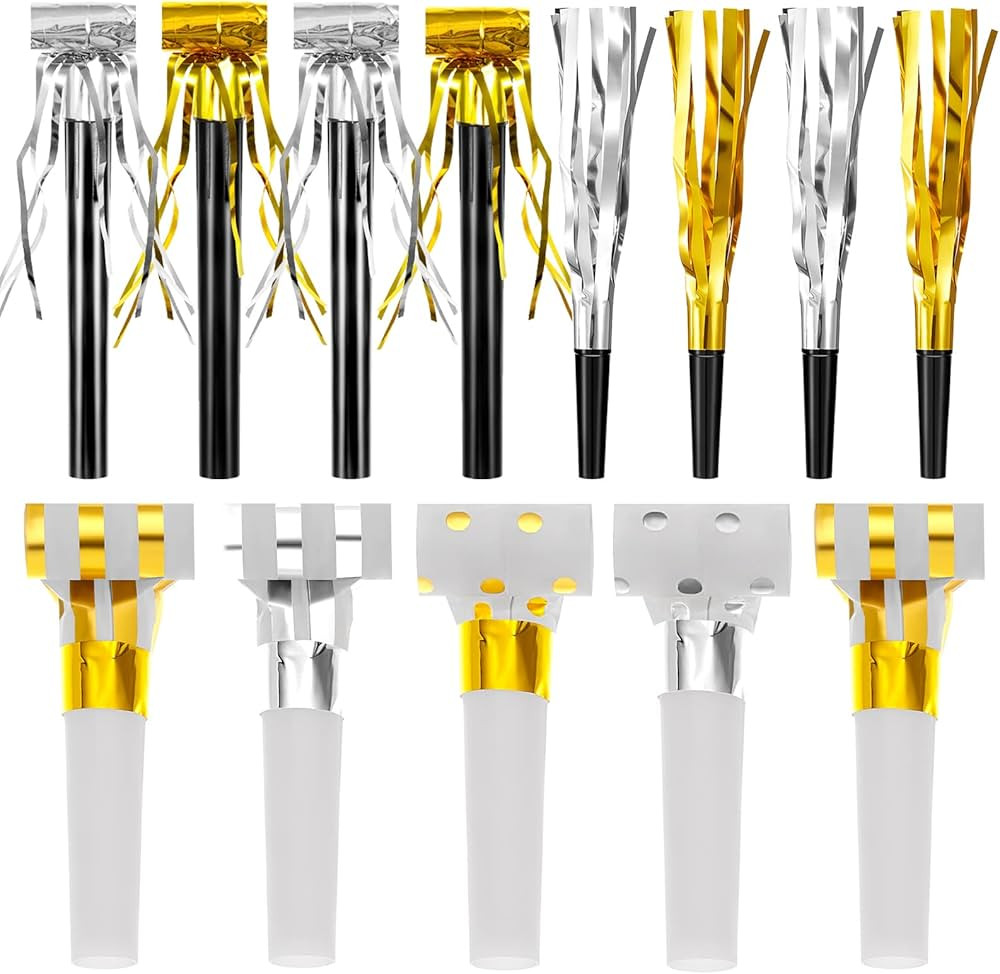 80 Pieces Party Noise Makers 8 Styles of Birthday Blowers Party Horns and Blowers Party Blowouts ... | Amazon (US)