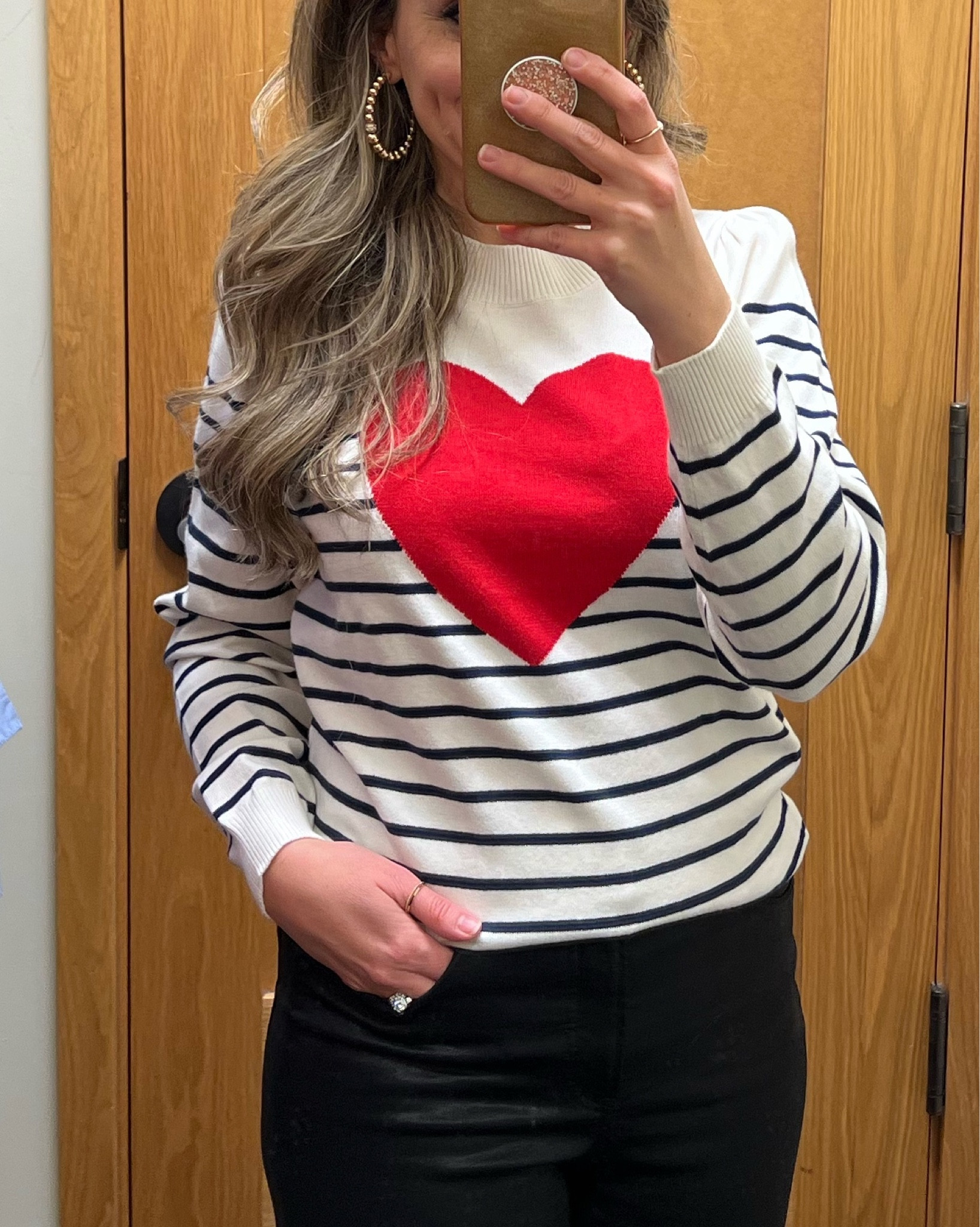 Valentine’s Day sweater. Soft and stretchy. Currently on sale! I’m in a size XS for reference. 

#LTKsalealert #LTKstyletip #LTKover40