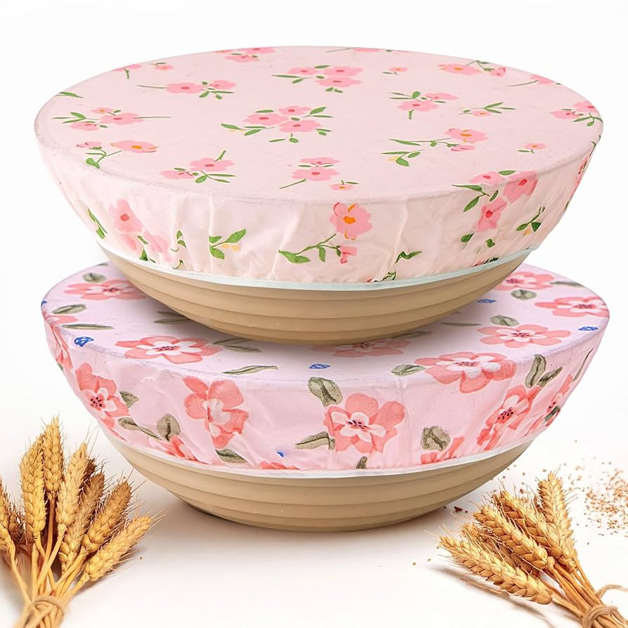 Reusable Beeswax Bowl Covers, 2 Large Reusable Bowl Covers for Bread Proofing, 10 inch Cotton Clo... | Amazon (US)