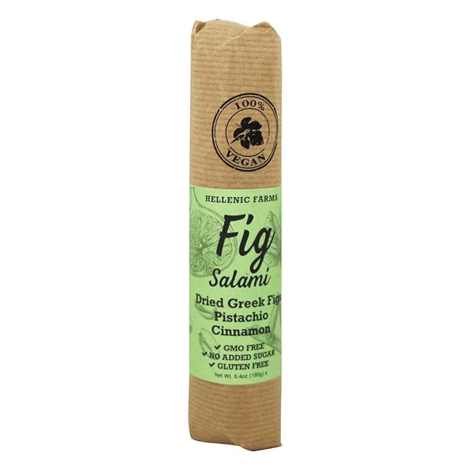 Hellenic Farms Vegan Pistachio Cinnamon Fig Salami, 6.4oz | 100% Plant-based | Amazon (US)